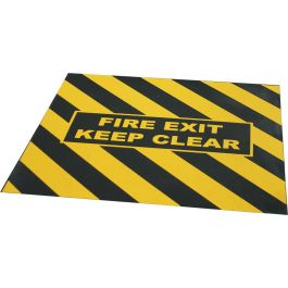 Nastro di avvertimento per uscita di emergenza "FIRE EXIT KEEP CLEAR"
