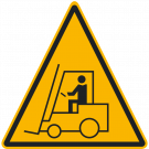 Pittogramma antiscivolo per pavimento: “Avviso: Zona con carrelli elevatori"